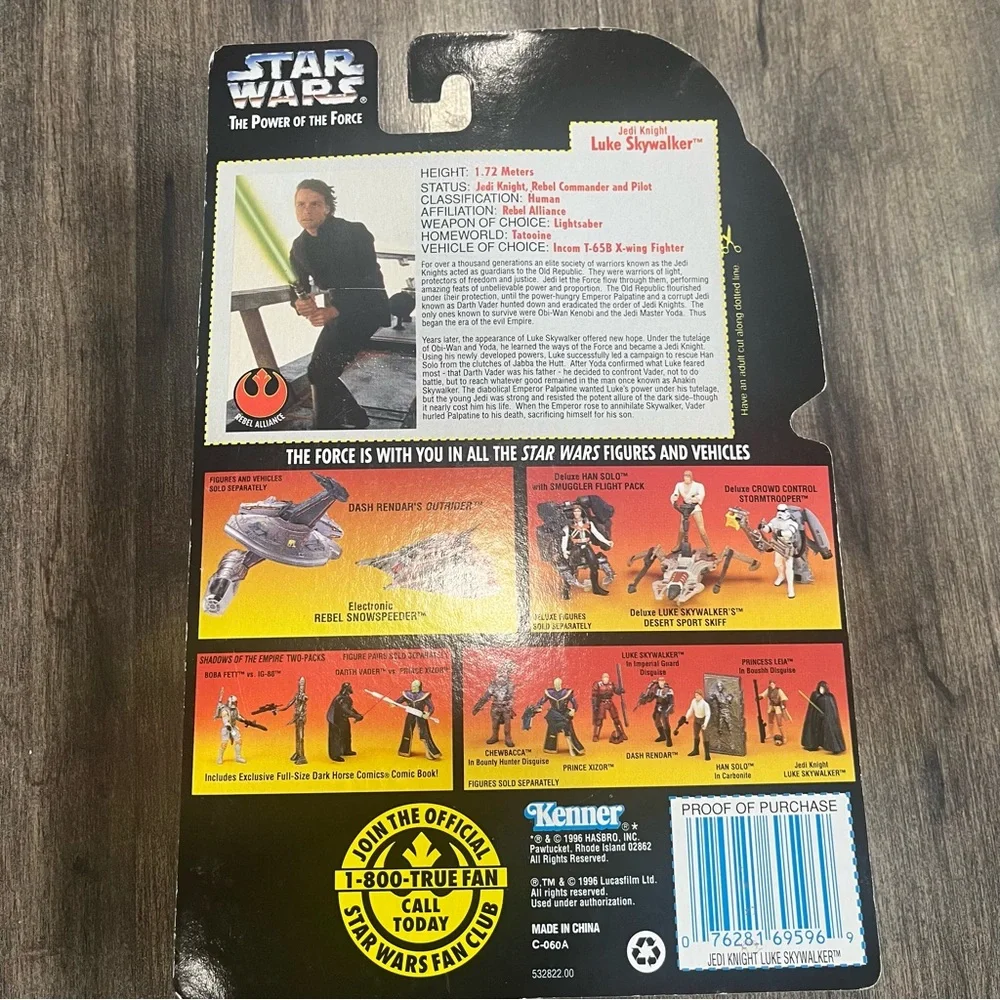 1996 Star Wars Luke Skywalker Jedi Knight with Green Lightsaber NEW in Box
